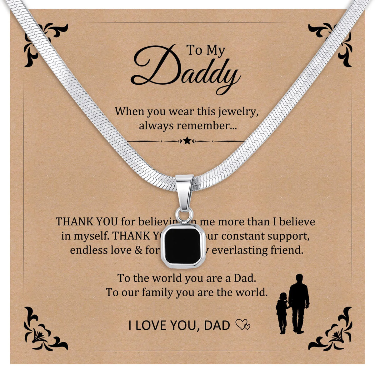 Geometric Natural Stone Pendant Necklace for Men – Stainless Steel Chain