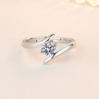 925 Sterling Silver Geometric Zircon Ring | Women