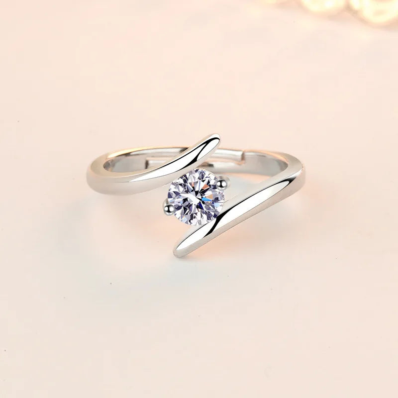 925 Sterling Silver Geometric Zircon Ring | Women