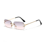 Rimless Square Metal UV400 Sunglasses