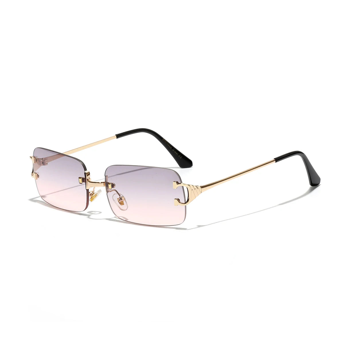 Rimless Square Metal UV400 Sunglasses