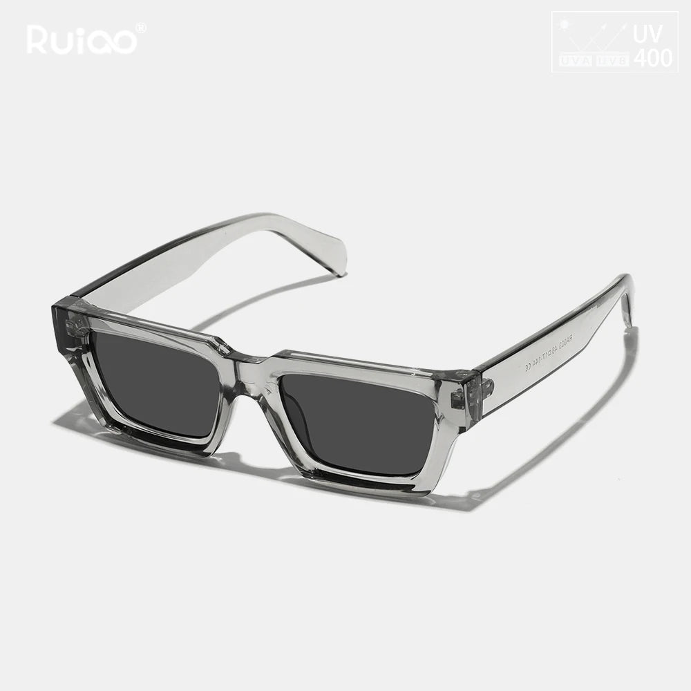 Black Retro Irregular Thick-Frame Sunglasses