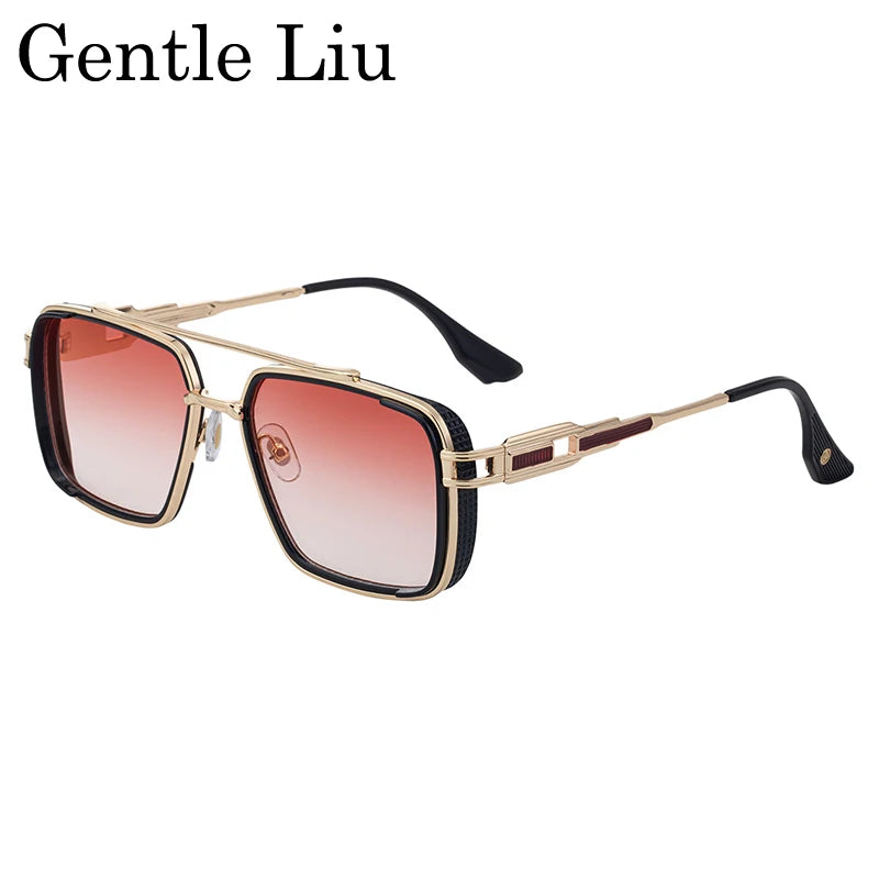 Steampunk Square Metal UV400 Sunglasses