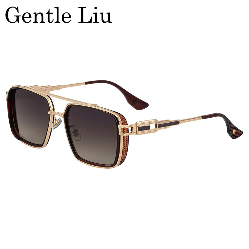 Steampunk Square Metal UV400 Sunglasses