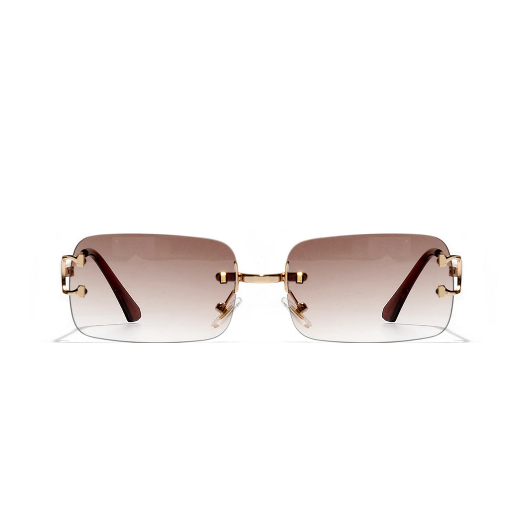 Rimless Square Metal UV400 Sunglasses
