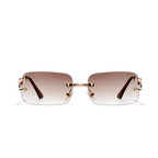 Rimless Square Metal UV400 Sunglasses