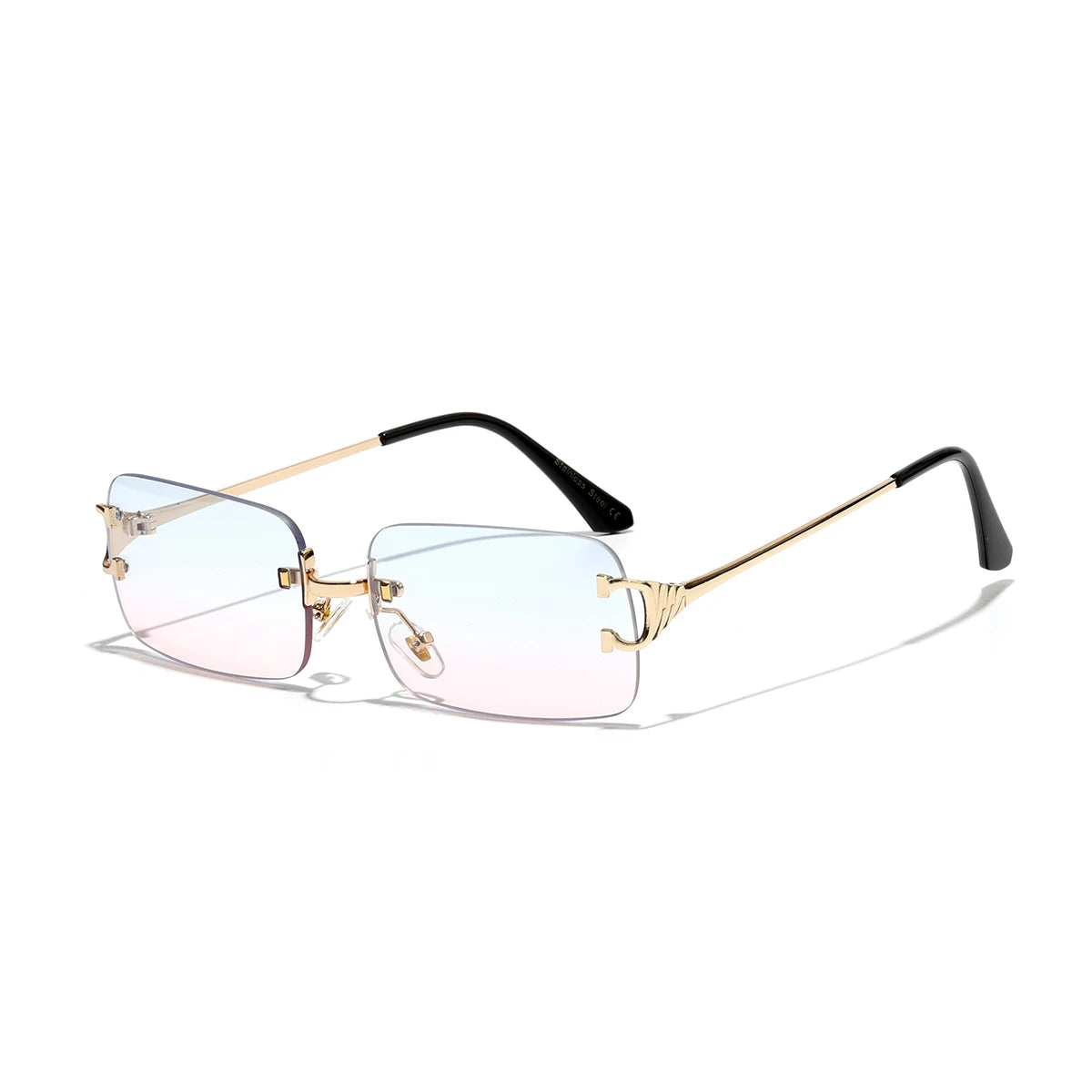 Rimless Square Metal UV400 Sunglasses