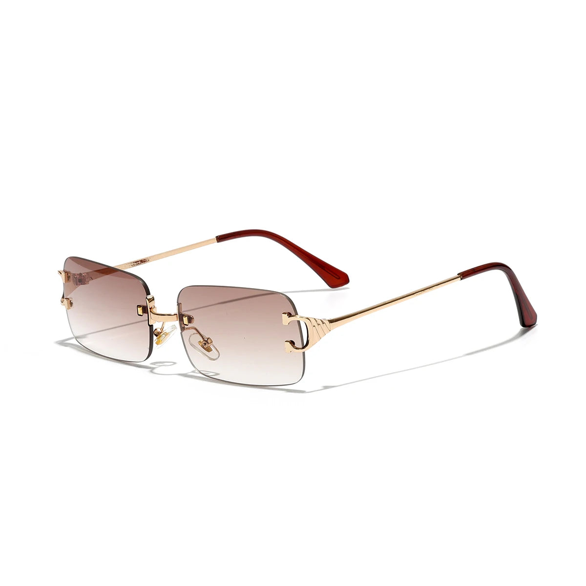 Rimless Square Metal UV400 Sunglasses