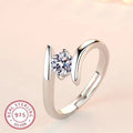 925 Sterling Silver Geometric Zircon Ring | Women