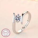 925 Sterling Silver Geometric Zircon Ring | Women