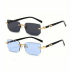 Women’s Rimless Rectangle Mirror Sunglasses
