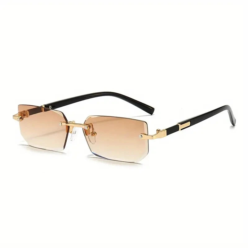 Women’s Rimless Rectangle Mirror Sunglasses