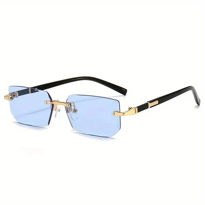 Women’s Rimless Rectangle Mirror Sunglasses