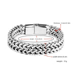 Stainless Steel Double-Row Braided Magnetic Bracelet