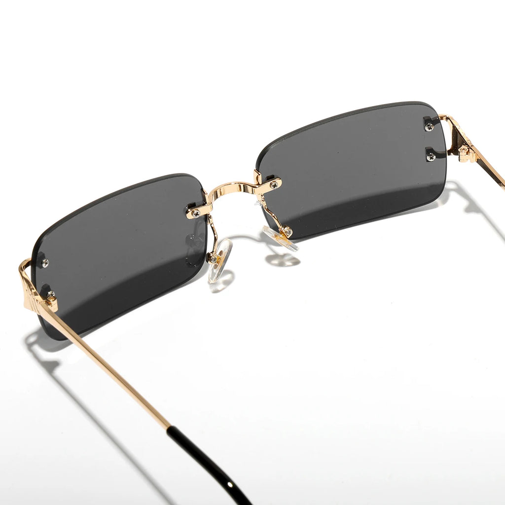 Rimless Square Metal UV400 Sunglasses
