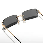 Rimless Square Metal UV400 Sunglasses