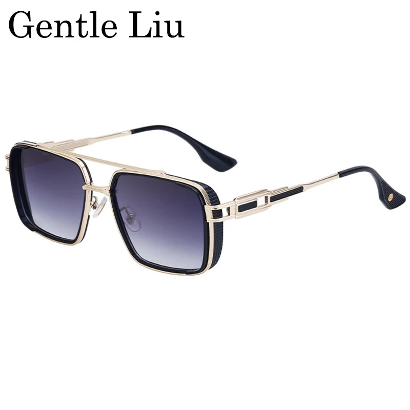 Steampunk Square Metal UV400 Sunglasses
