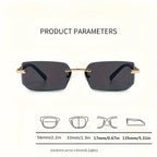 Women’s Rimless Rectangle Mirror Sunglasses