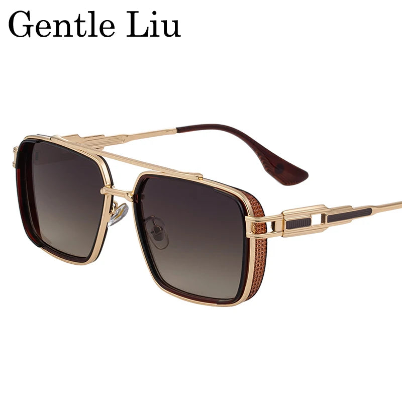Steampunk Square Metal UV400 Sunglasses