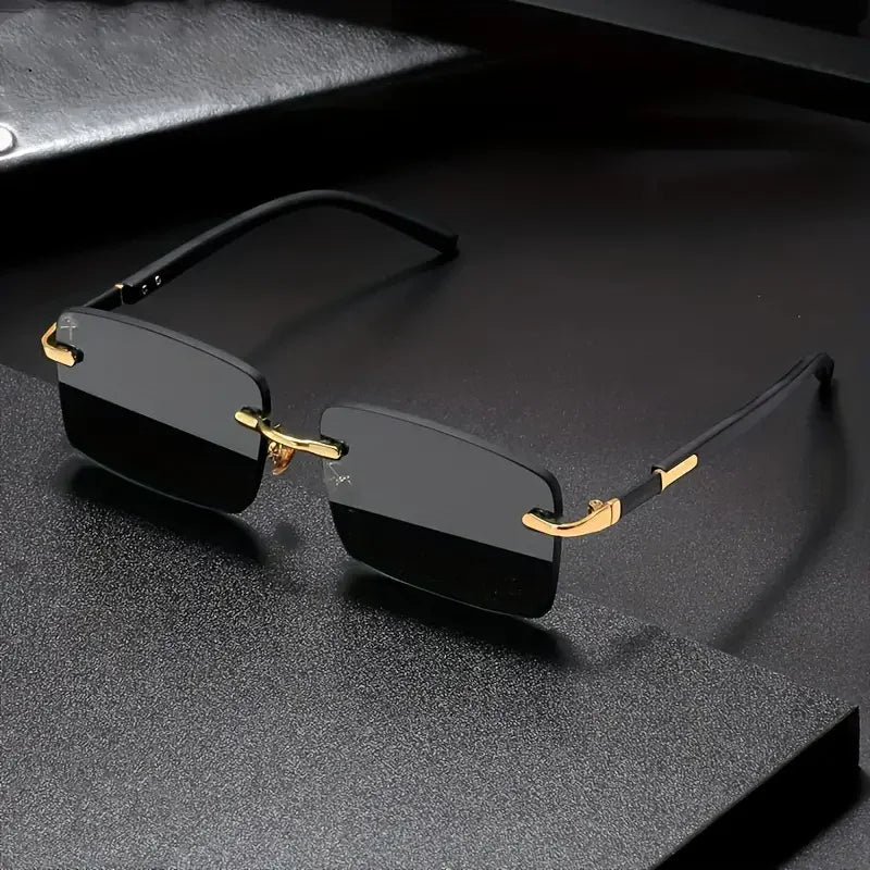 Women’s Rimless Rectangle Mirror Sunglasses