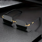 Women’s Rimless Rectangle Mirror Sunglasses