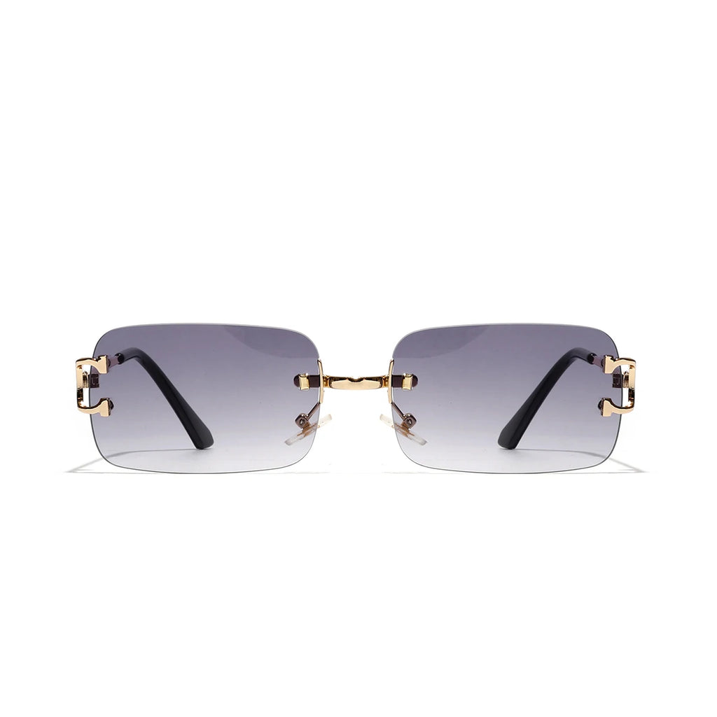 Rimless Square Metal UV400 Sunglasses