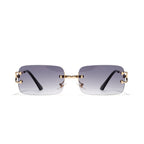 Rimless Square Metal UV400 Sunglasses