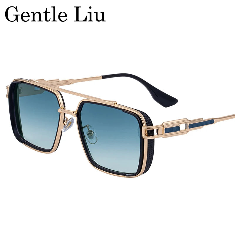 Steampunk Square Metal UV400 Sunglasses