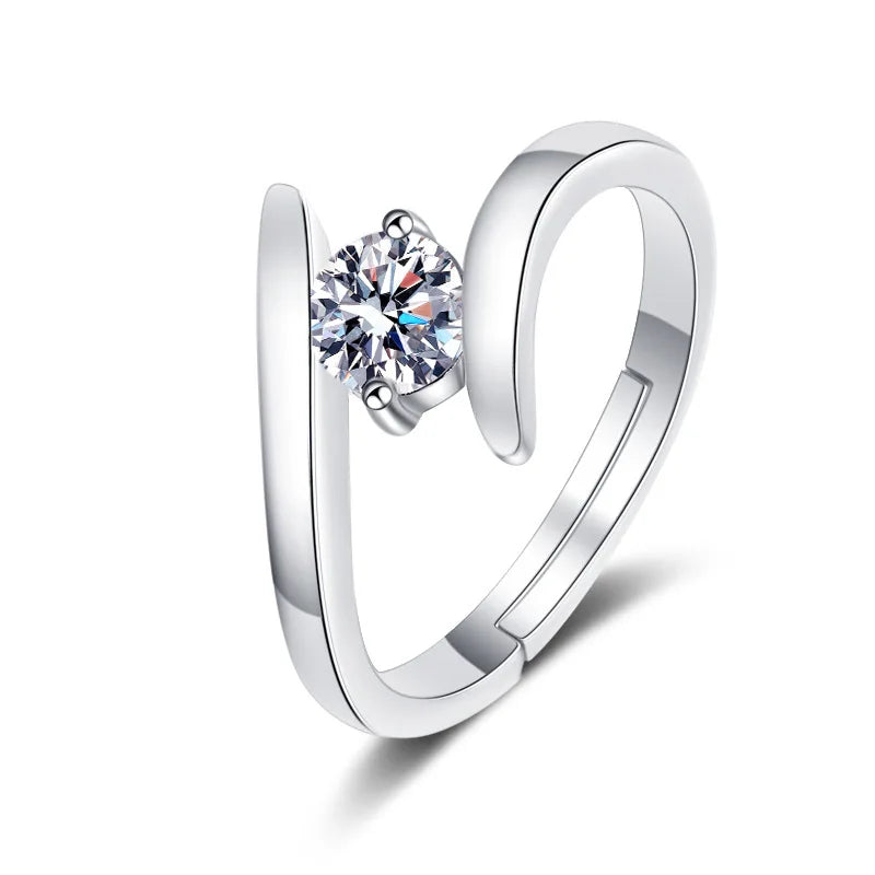 925 Sterling Silver Geometric Zircon Ring | Women