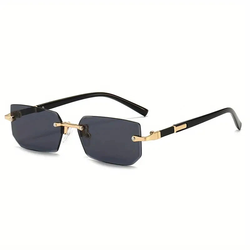 Women’s Rimless Rectangle Mirror Sunglasses
