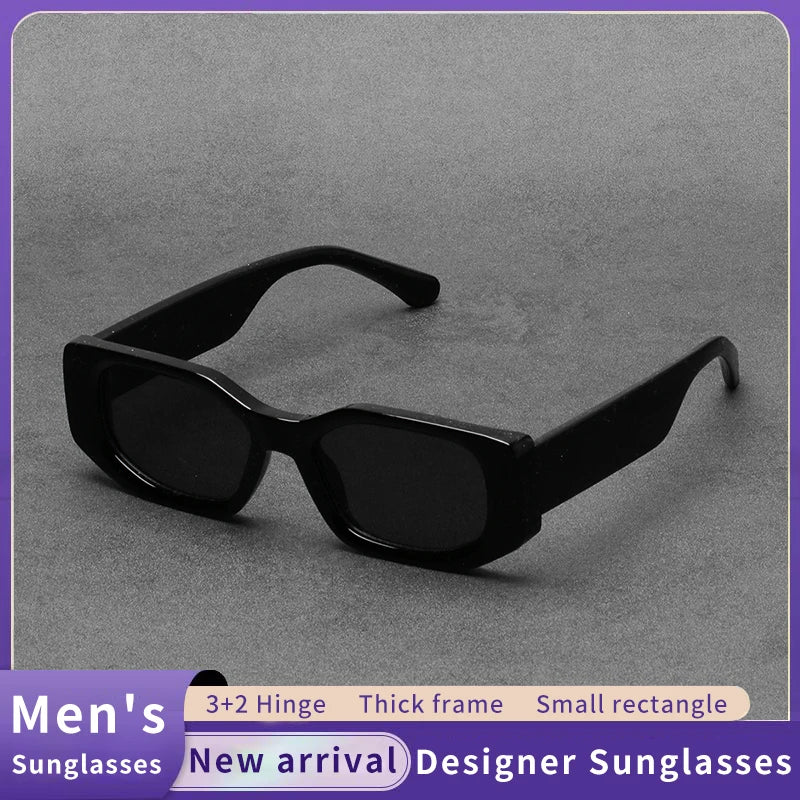 Black Retro Irregular Thick-Frame Sunglasses