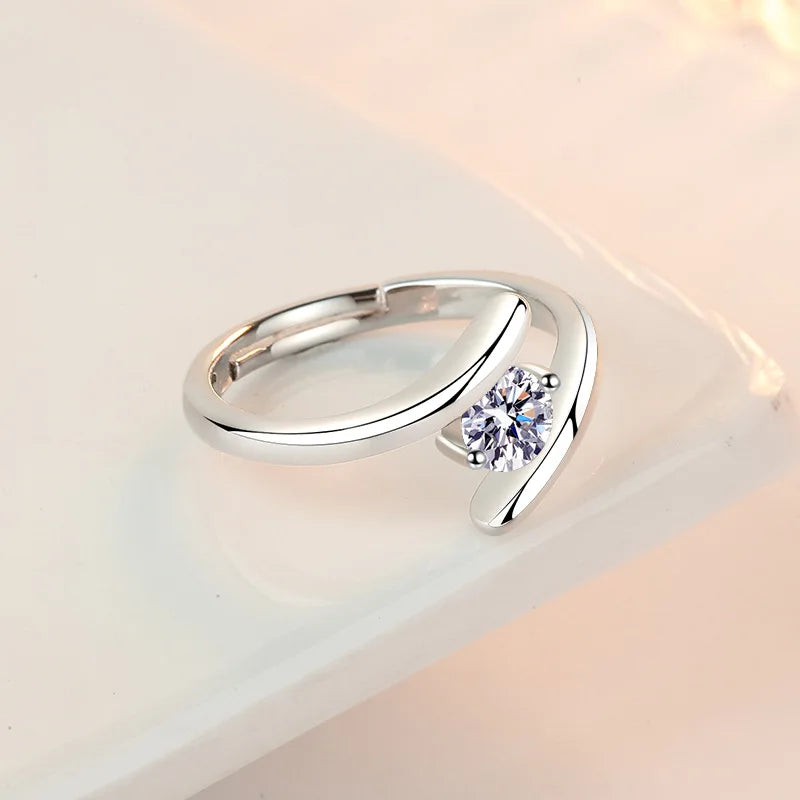925 Sterling Silver Geometric Zircon Ring | Women