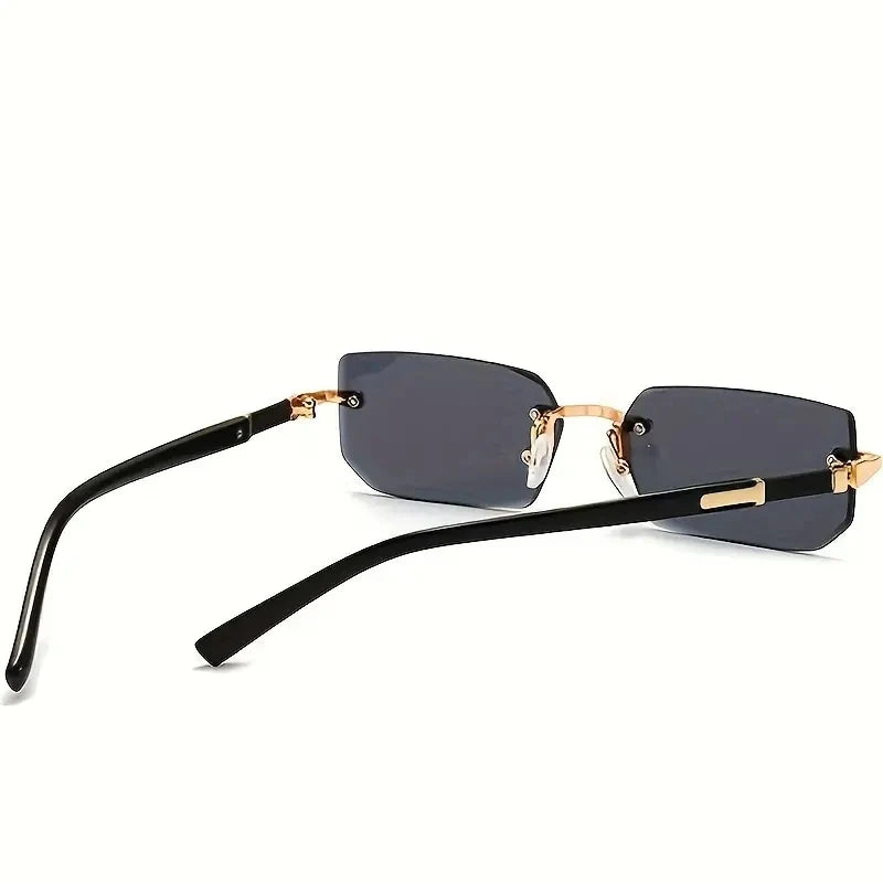 Women’s Rimless Rectangle Mirror Sunglasses
