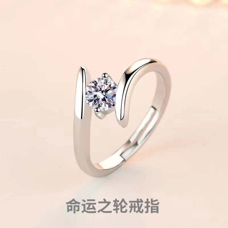925 Sterling Silver Geometric Zircon Ring | Women