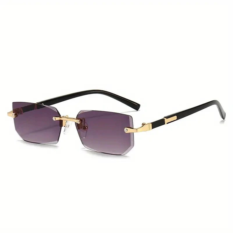 Women’s Rimless Rectangle Mirror Sunglasses