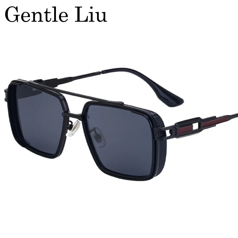 Steampunk Square Metal UV400 Sunglasses