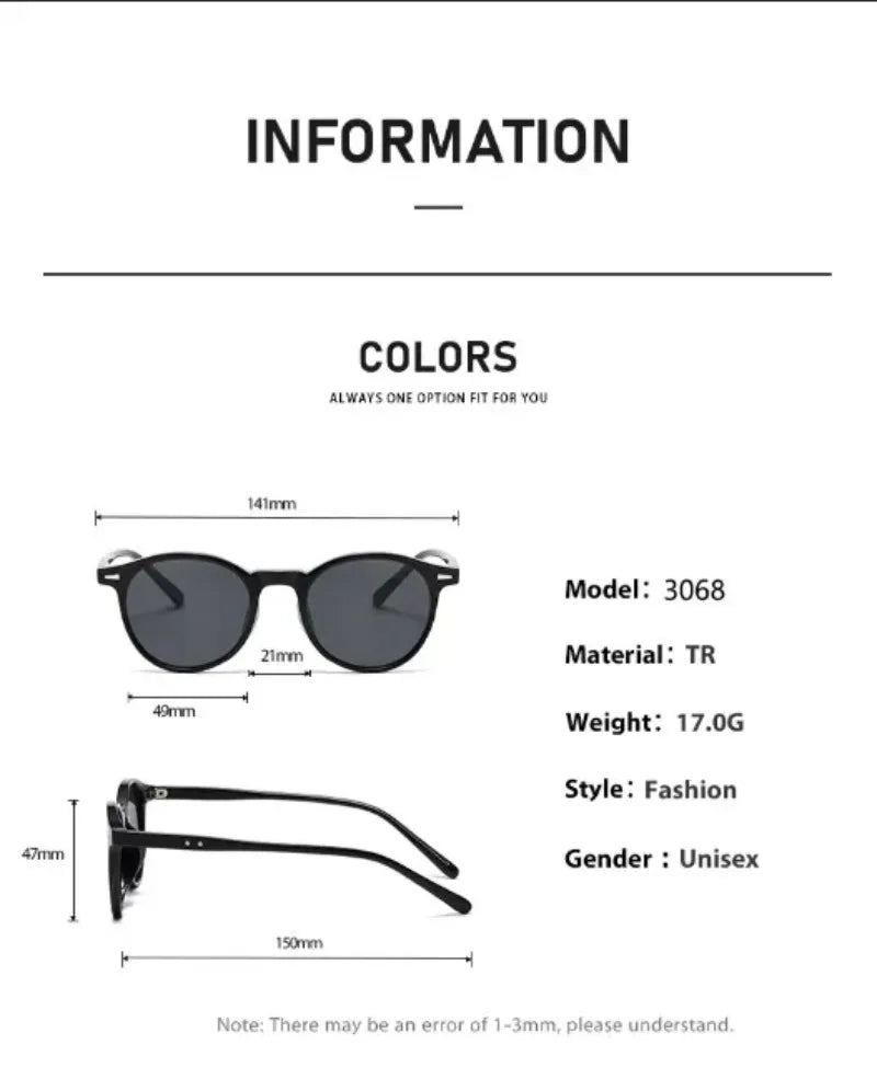 Vintage Square UV400 Lightweight Sunglasses