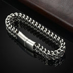 Stainless Steel Double-Row Braided Magnetic Bracelet