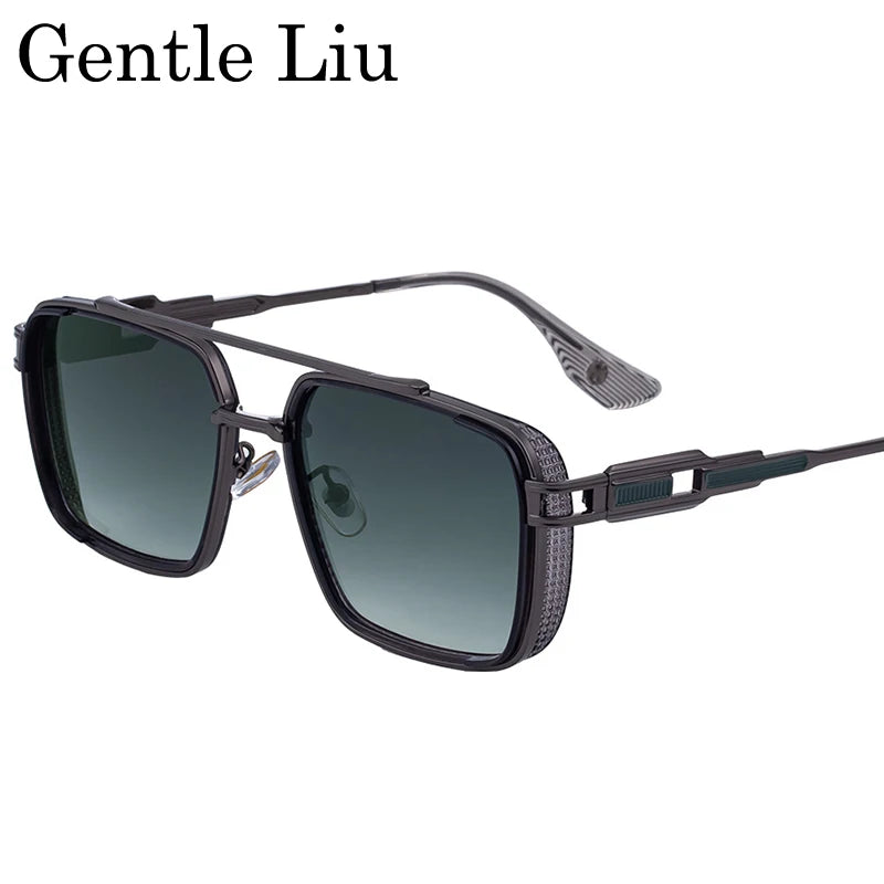Steampunk Square Metal UV400 Sunglasses