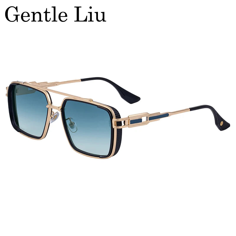 Steampunk Square Metal UV400 Sunglasses