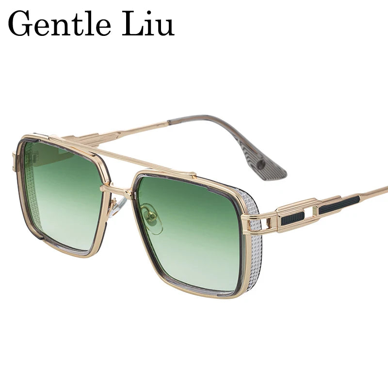 Steampunk Square Metal UV400 Sunglasses