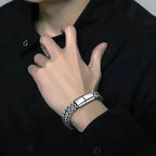 Stainless Steel Double-Row Braided Magnetic Bracelet
