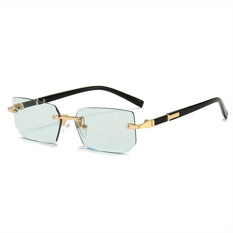 Women’s Rimless Rectangle Mirror Sunglasses