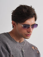 Rimless Square Metal UV400 Sunglasses